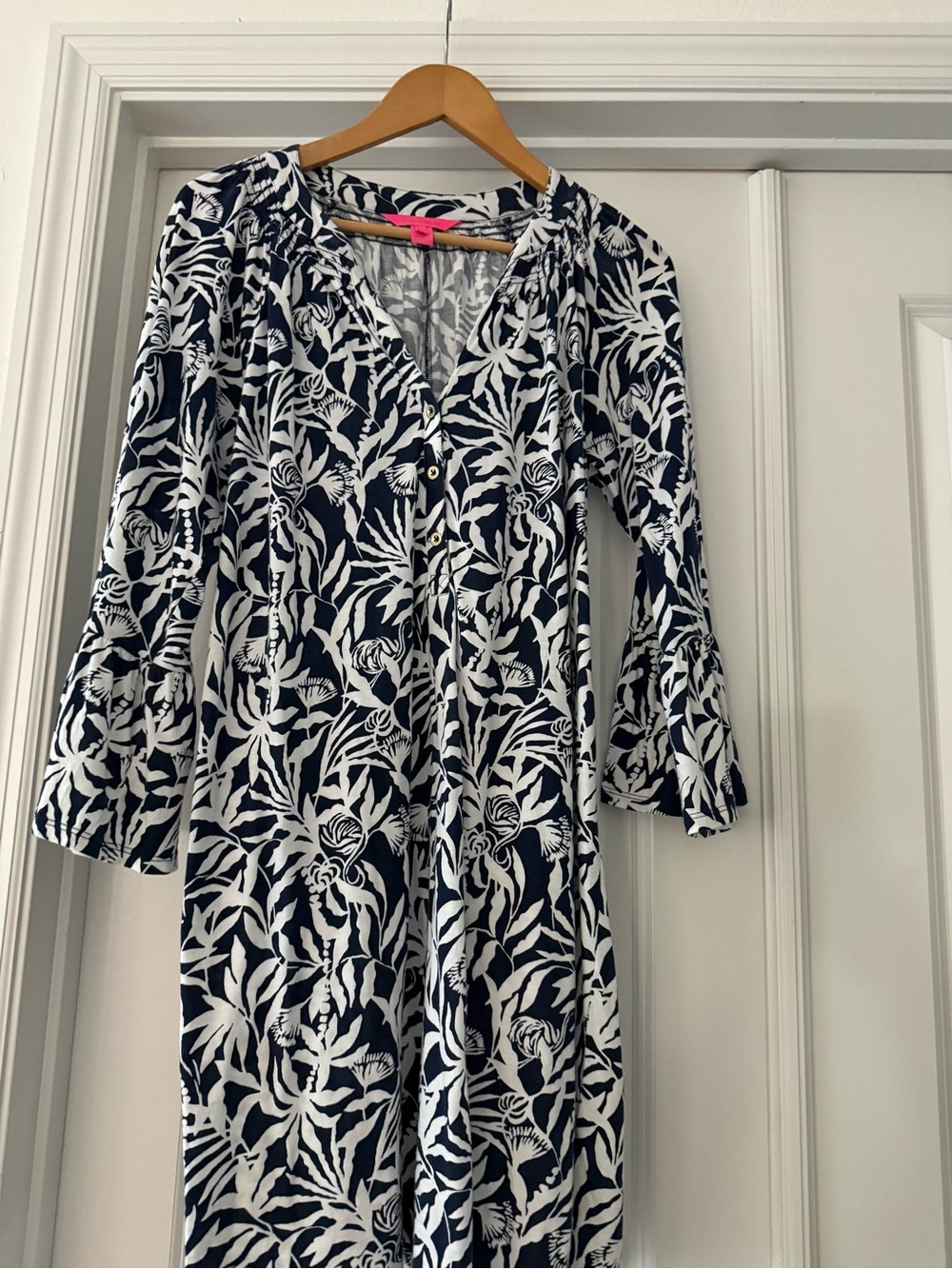 Lilly Pulitzer Navy and White Floral Dress